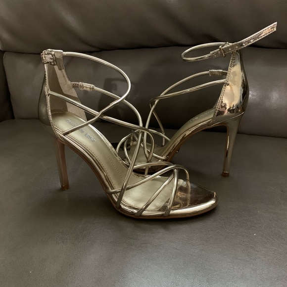 Gianni Bini Gold Strappy Heel Sandals - Picture 2 of 8